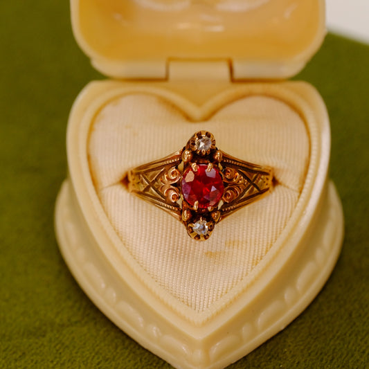 14k Rose Gold Tourmaline Diamond Ring