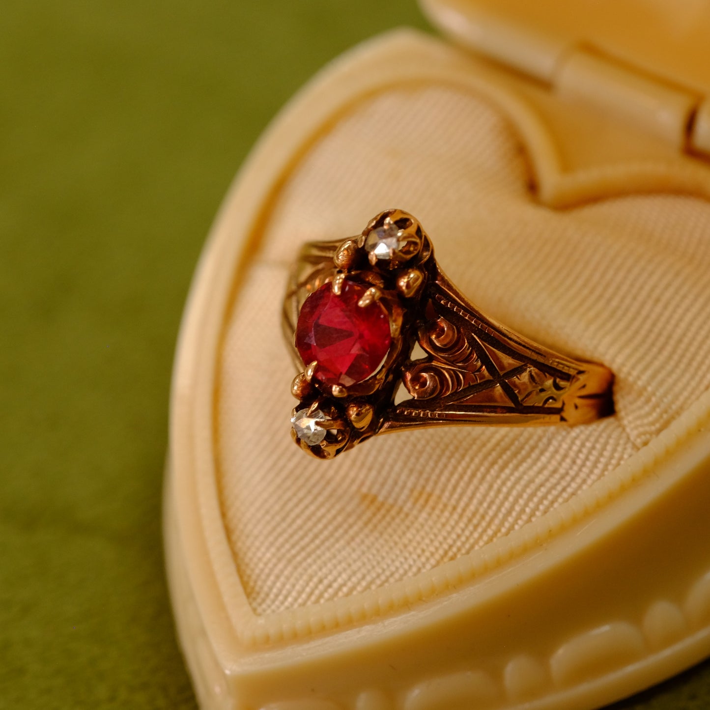 14k Rose Gold Tourmaline Diamond Ring