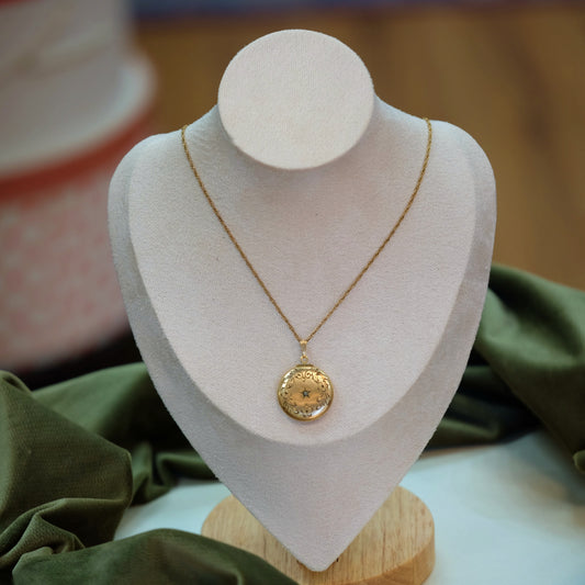 10K Gold Filled Locket with Diamond