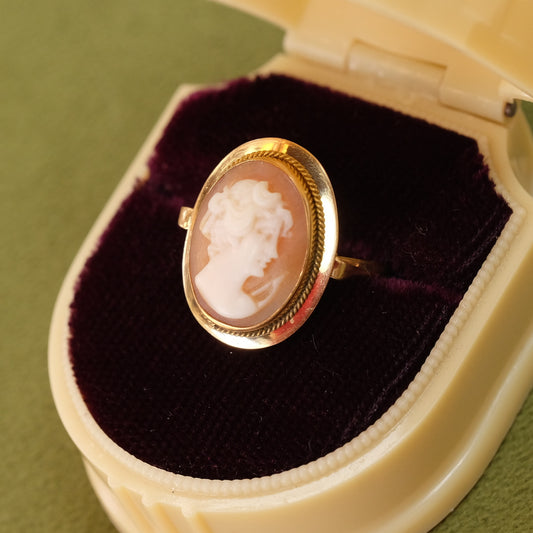 18K Gold Cameo European Ring
