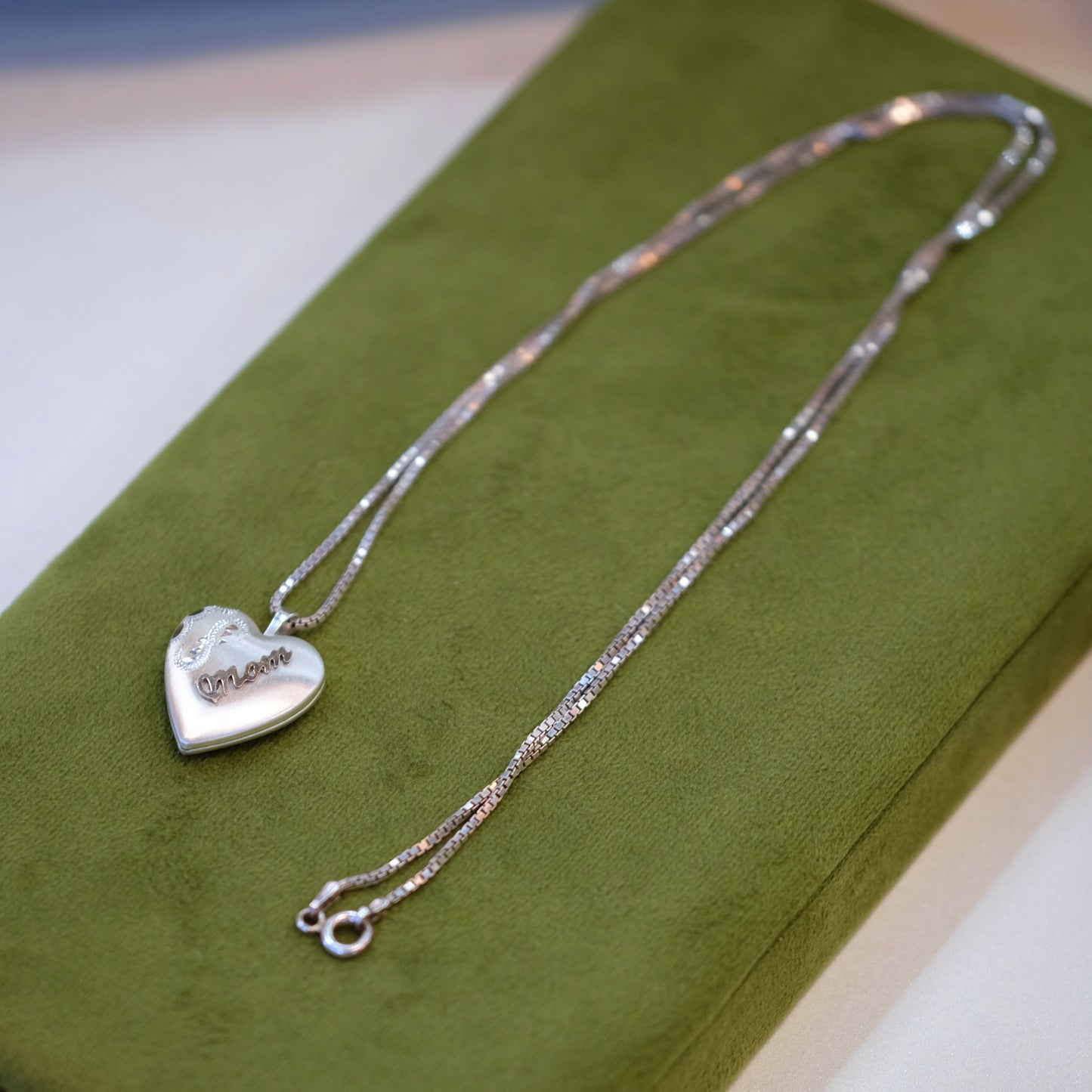 Silver Heart Mom Locket