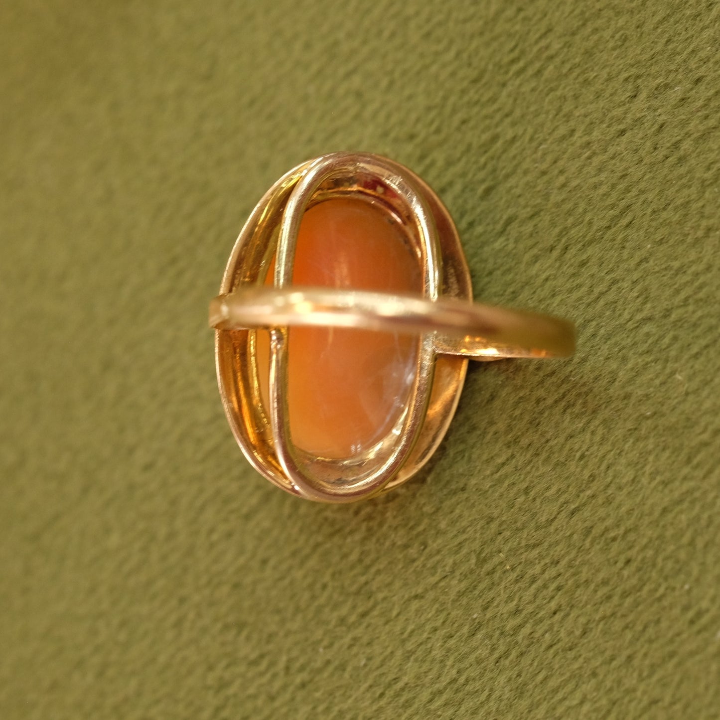 18K Gold Cameo European Ring