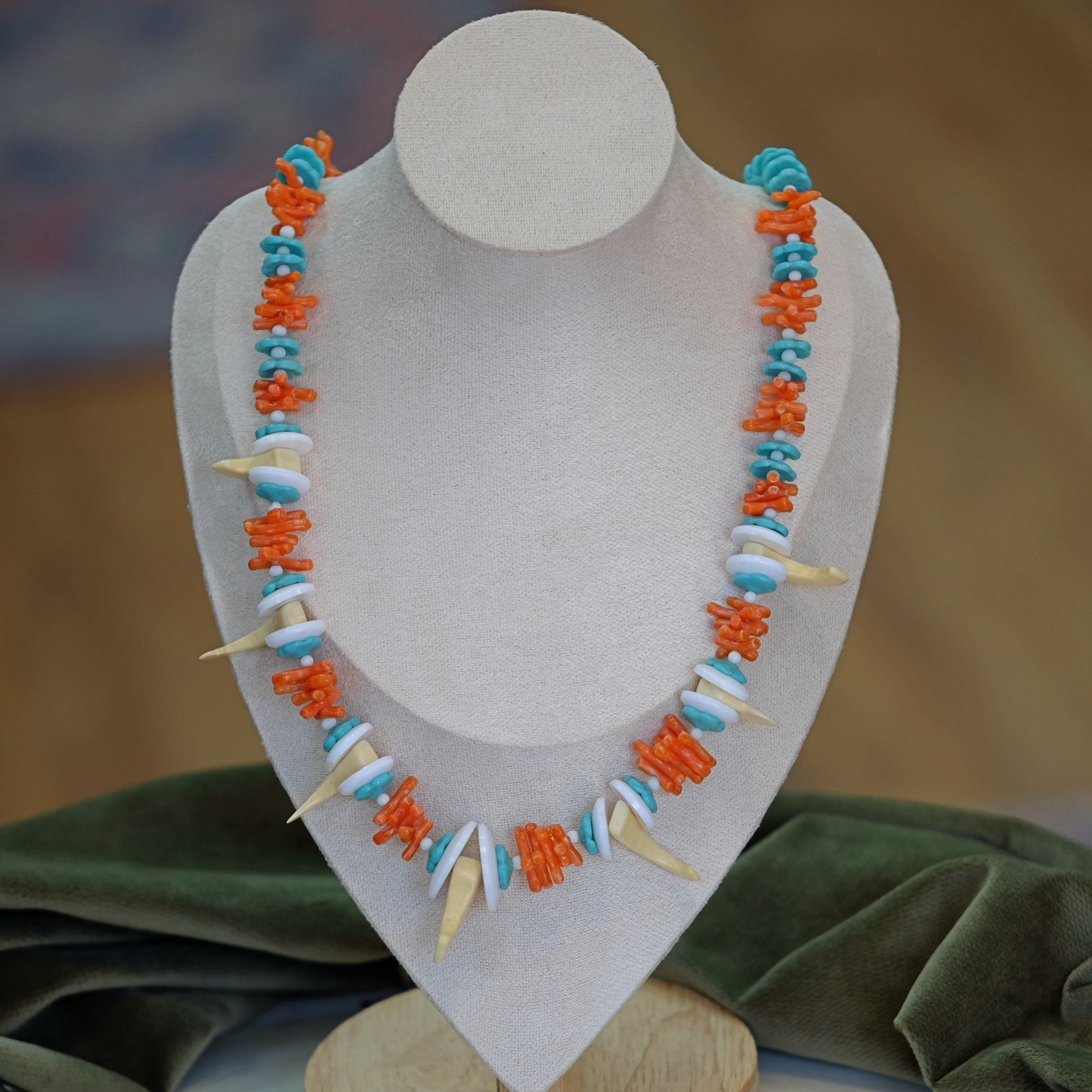 Miriam Haskell Turquoise and Coral Necklace