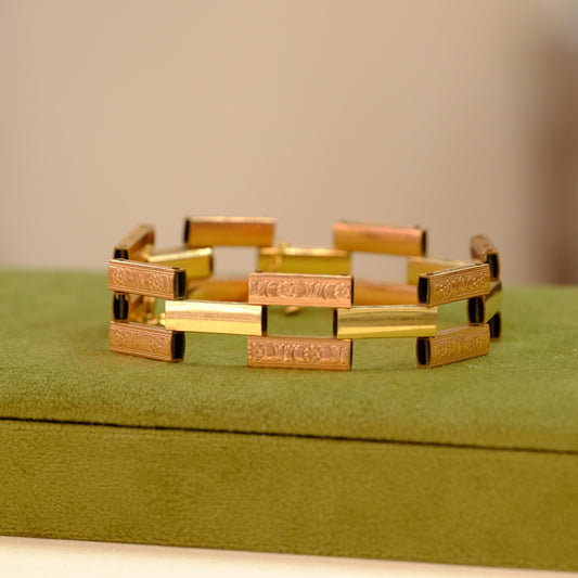 Art Deco 12k Gold filled Link Bracelet