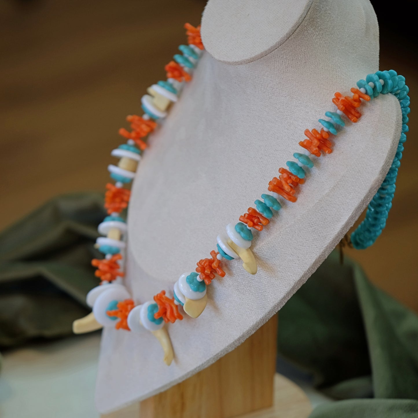 Miriam Haskell Turquoise and Coral Necklace