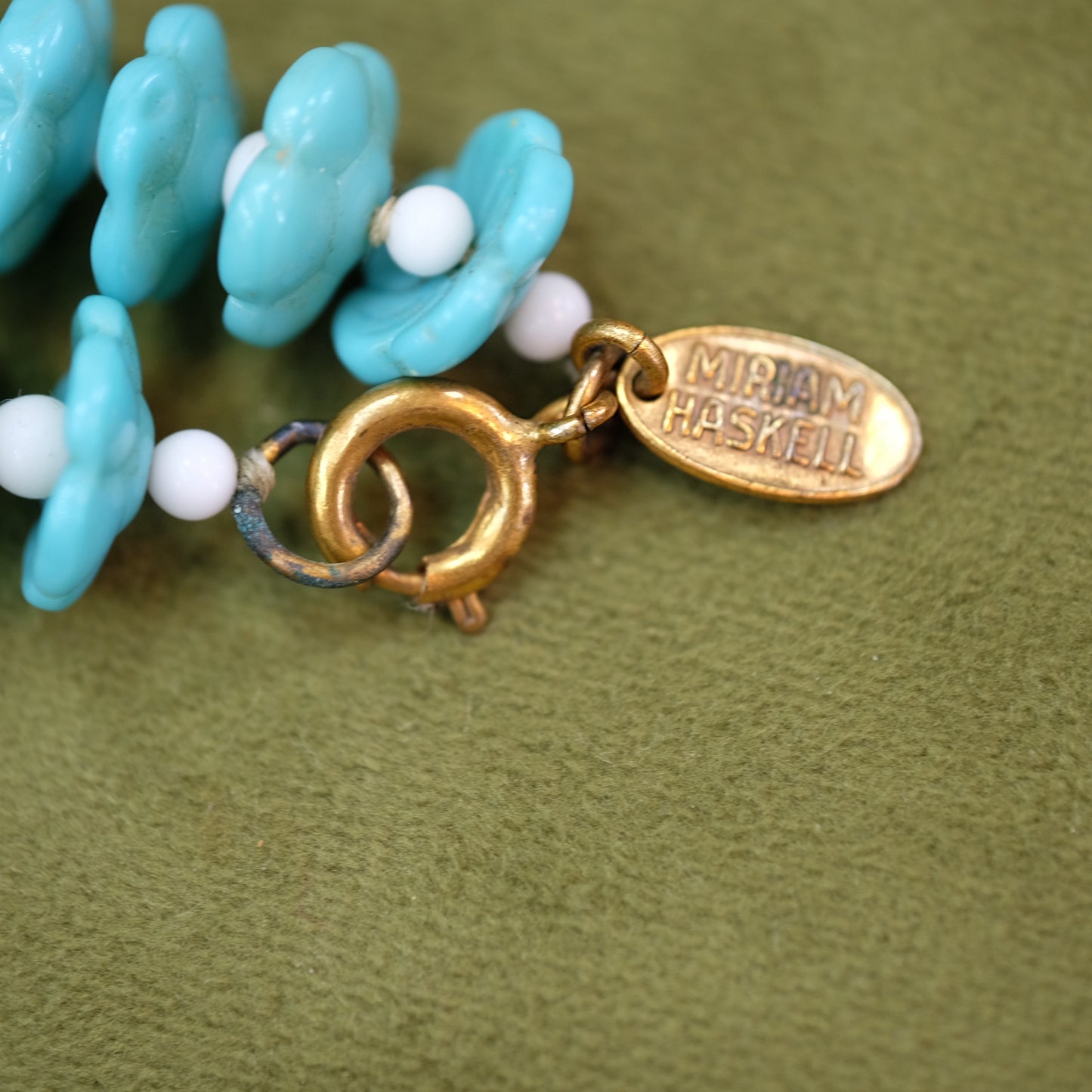 Miriam Haskell Turquoise and Coral Necklace