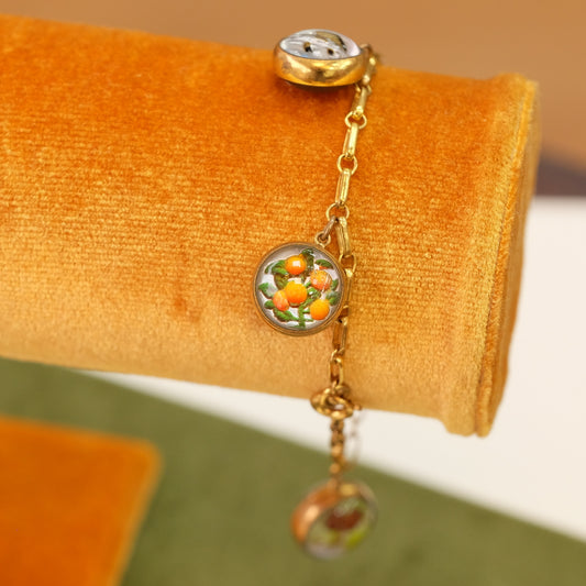 Vintage 10k Gold Florida Charms Bracelet