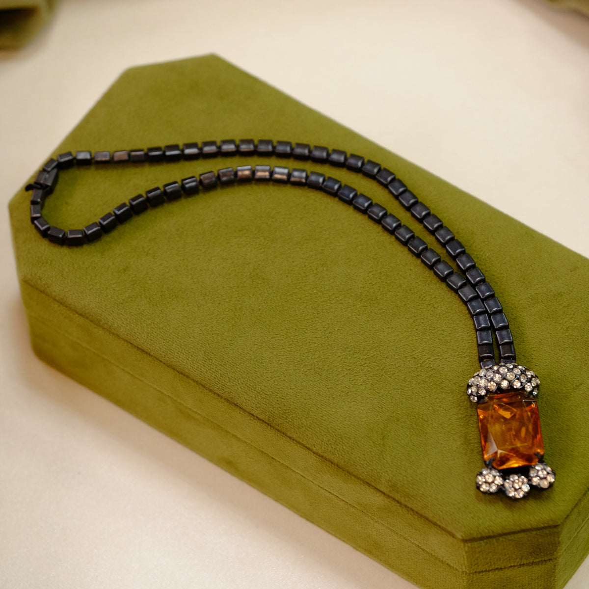 Faux Citrine Designer Necklace