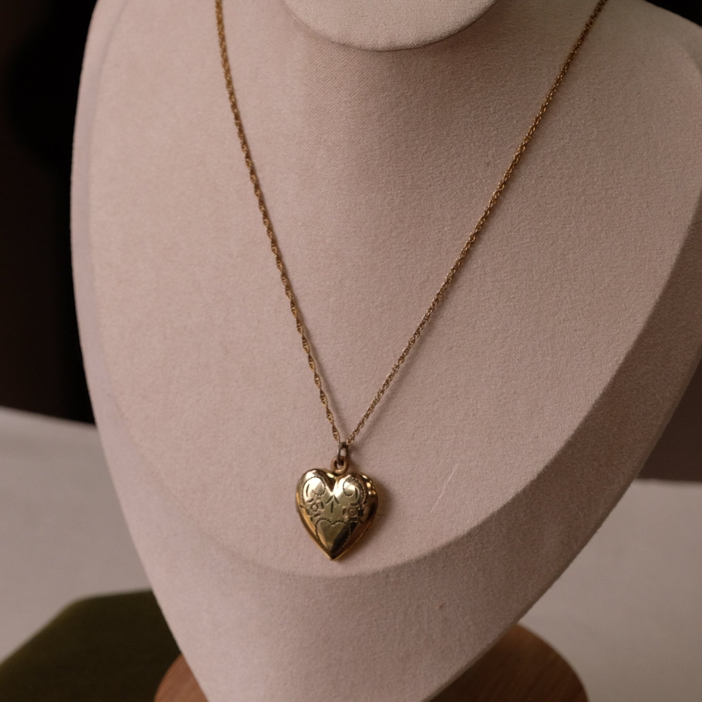 Vintage Gold Filled Heart Locket with Chain