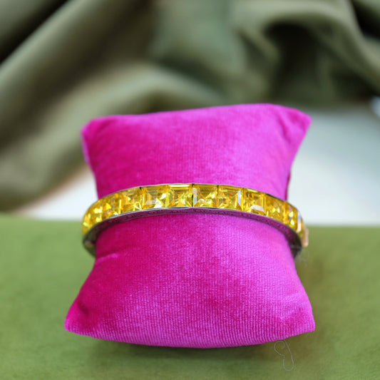 Art Deco Faux Citrine Sterling Bangle