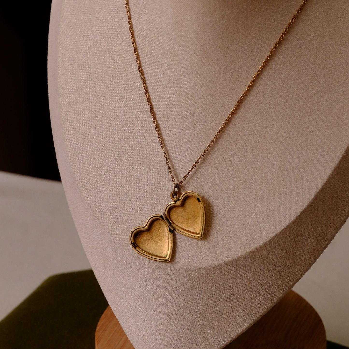 Vintage Gold Filled Heart Locket with Chain