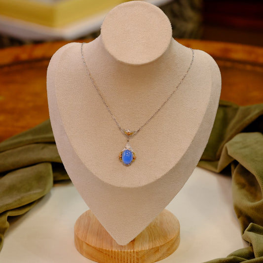 Art Deco Faux Sapphire Necklace 1930s