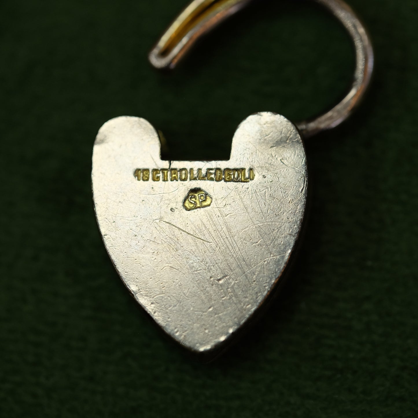 Chain Bracelet with Heart Lock Rolled Gold