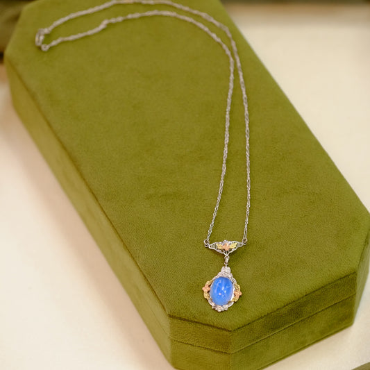Art Deco Faux Sapphire Necklace 1930s