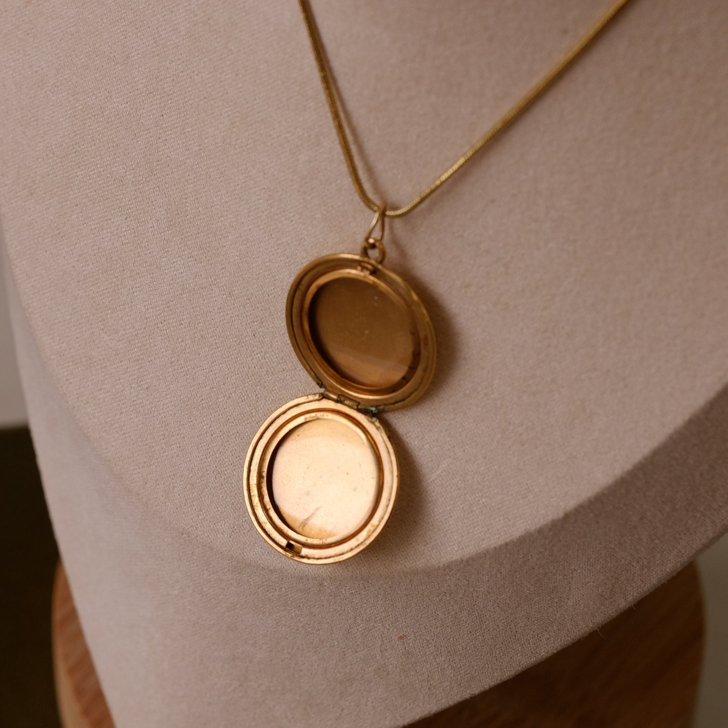 Antique Gold Filled Round Locket on Chain