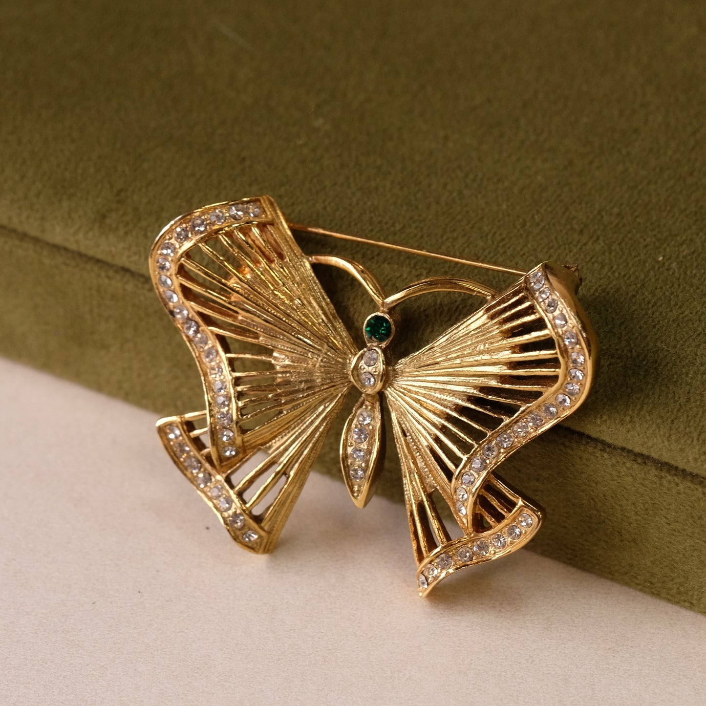 Vintage Butterfly Gold Tone Brooch
