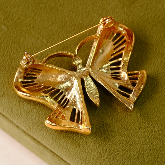 Vintage Butterfly Gold Tone Brooch