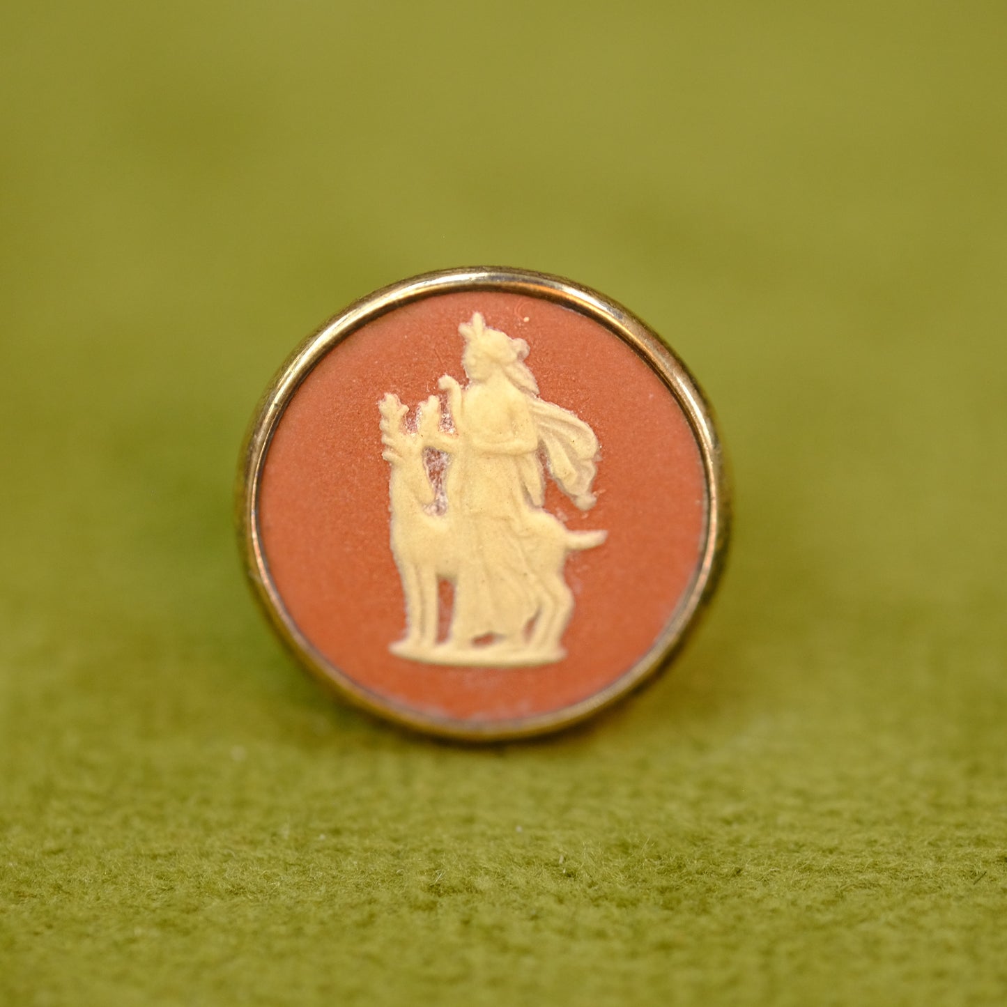English Cameo Stud Earrings in Original Box