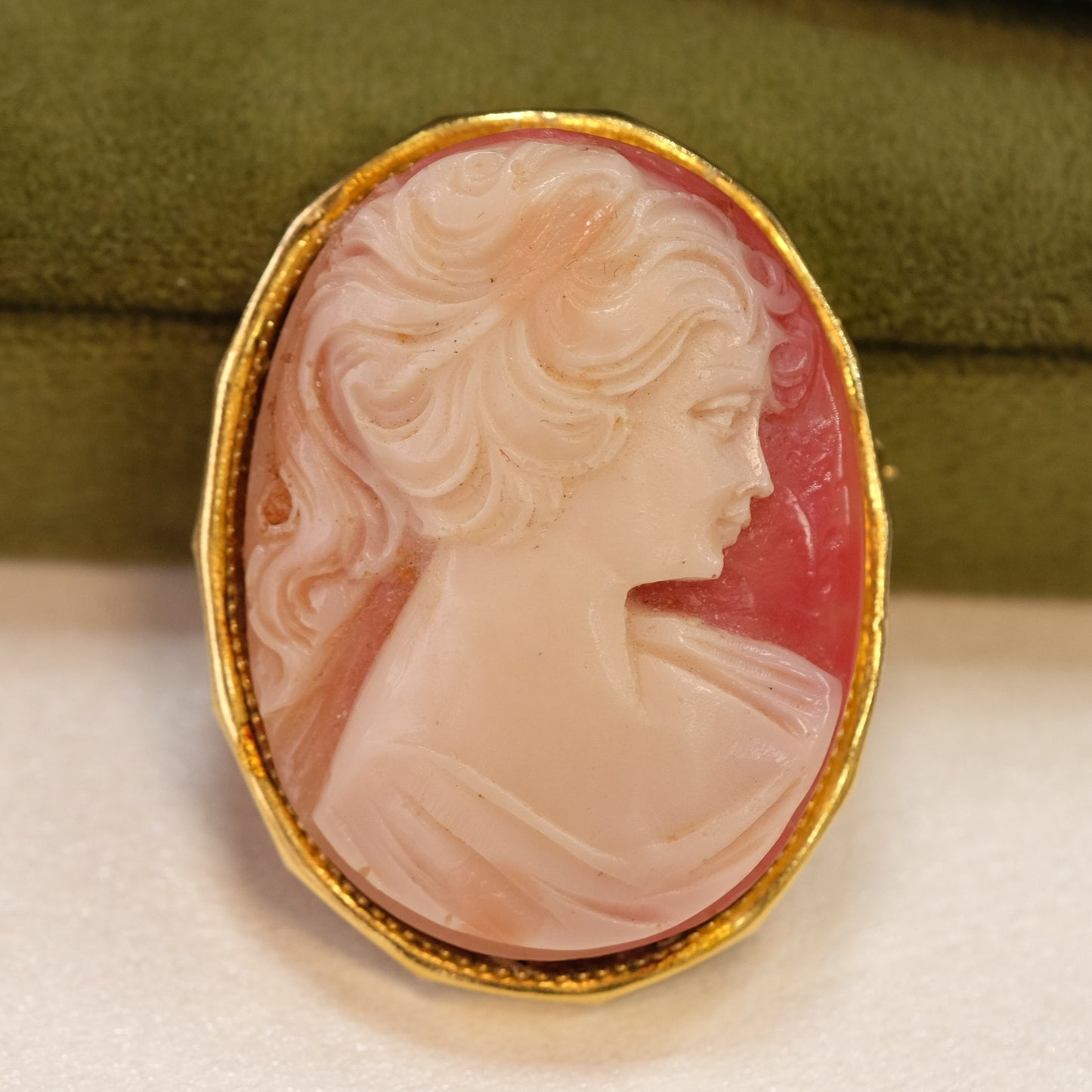 Vintage Costume Faux Cameo Revival Brooch