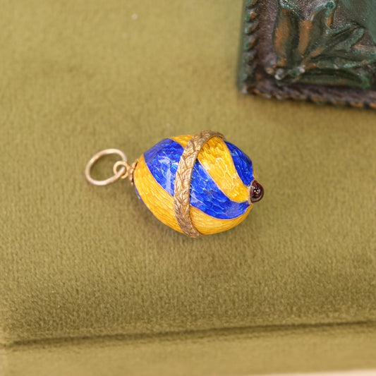 Tiny Enamel "Faberge Egg" Charm Pendant