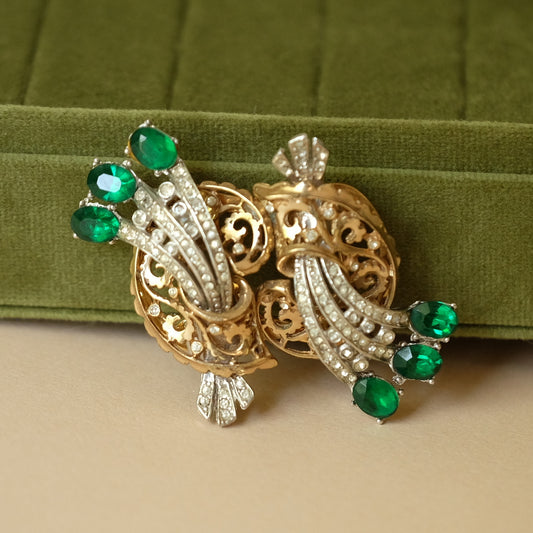 Vintage Coro Duette Sterling Brooch 1940s