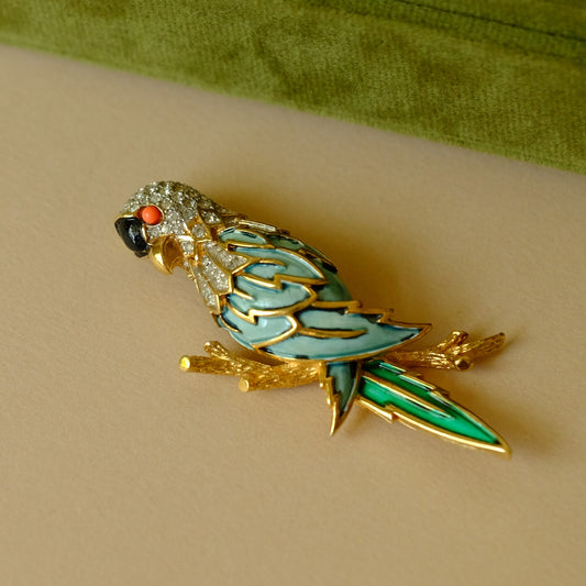 Vintage Panetta Parrot Bird Brooch 1960s