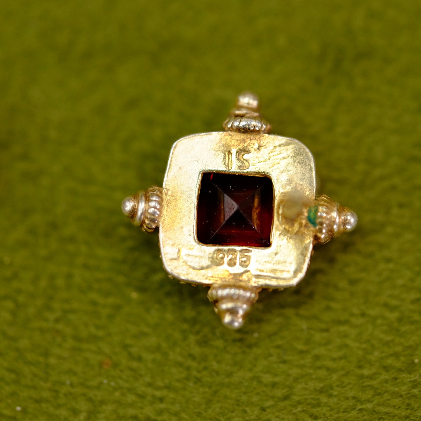 925 Gold Plated Garnet Earrings