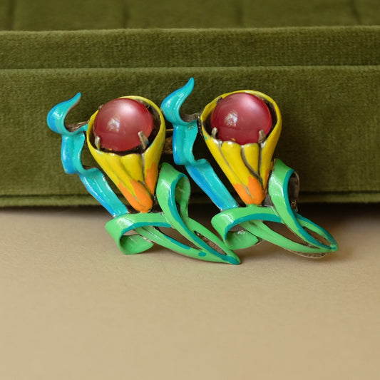 Coro Duette Sterling Collectible Brooch 1940s