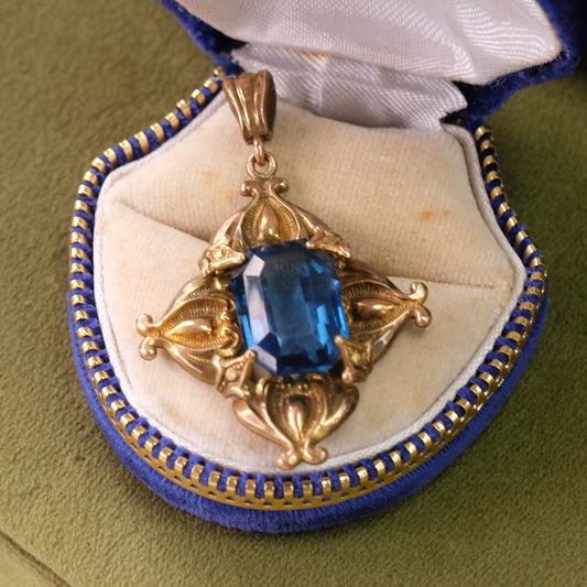 Vintage Jeweled Glass Pendant