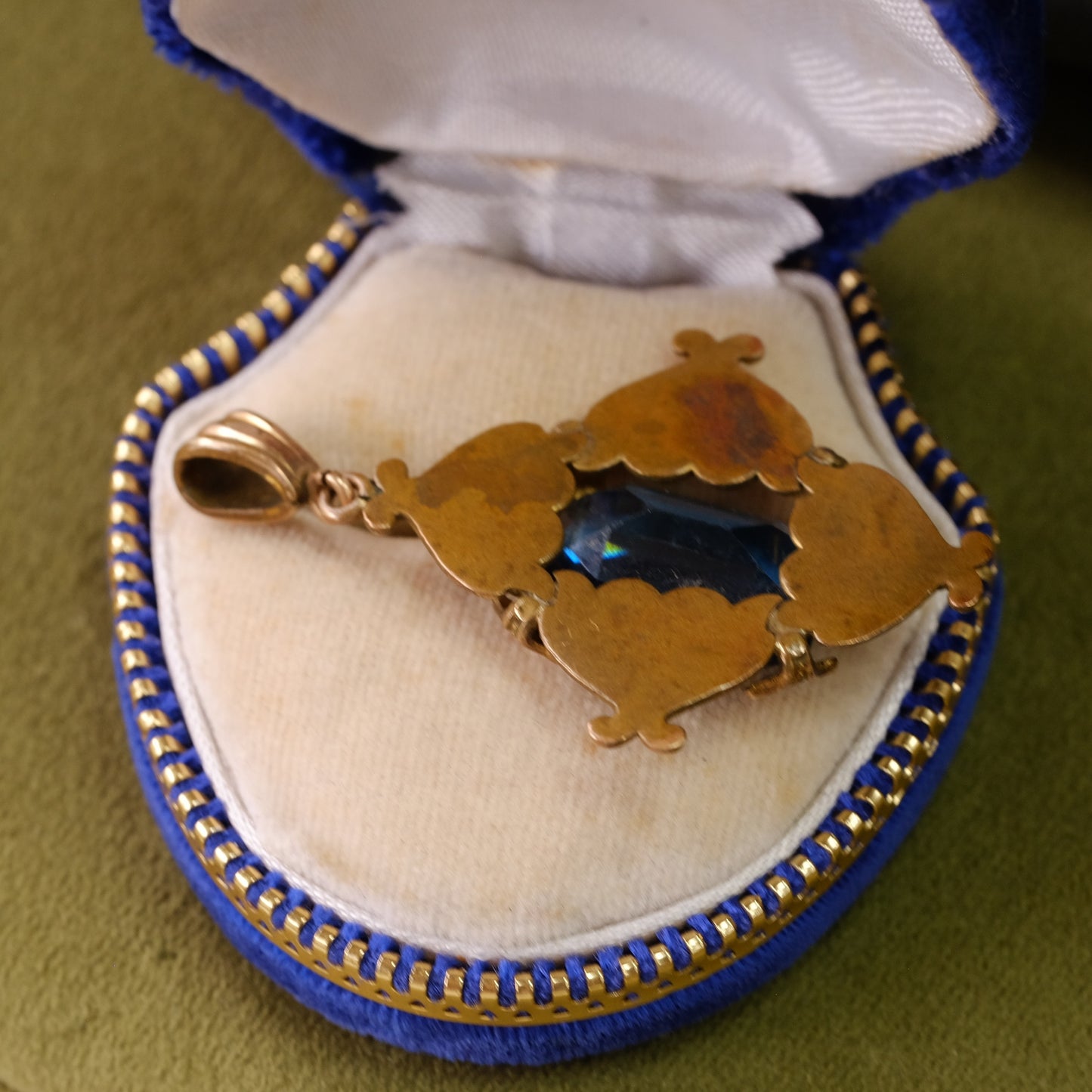 Vintage Jeweled Glass Pendant