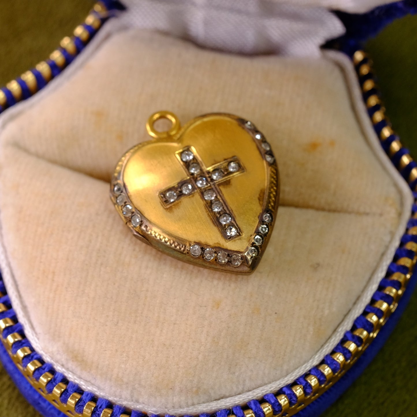 Victorian Gold Filled Heart Cross Locket