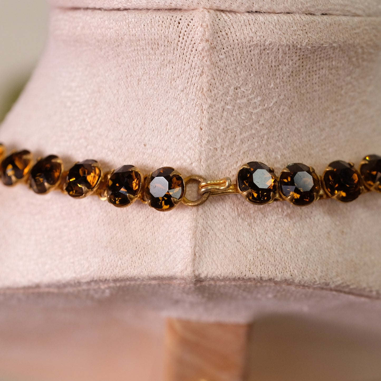 Roger Jean Pierre Made in France Amber Glass Necklace 1950s