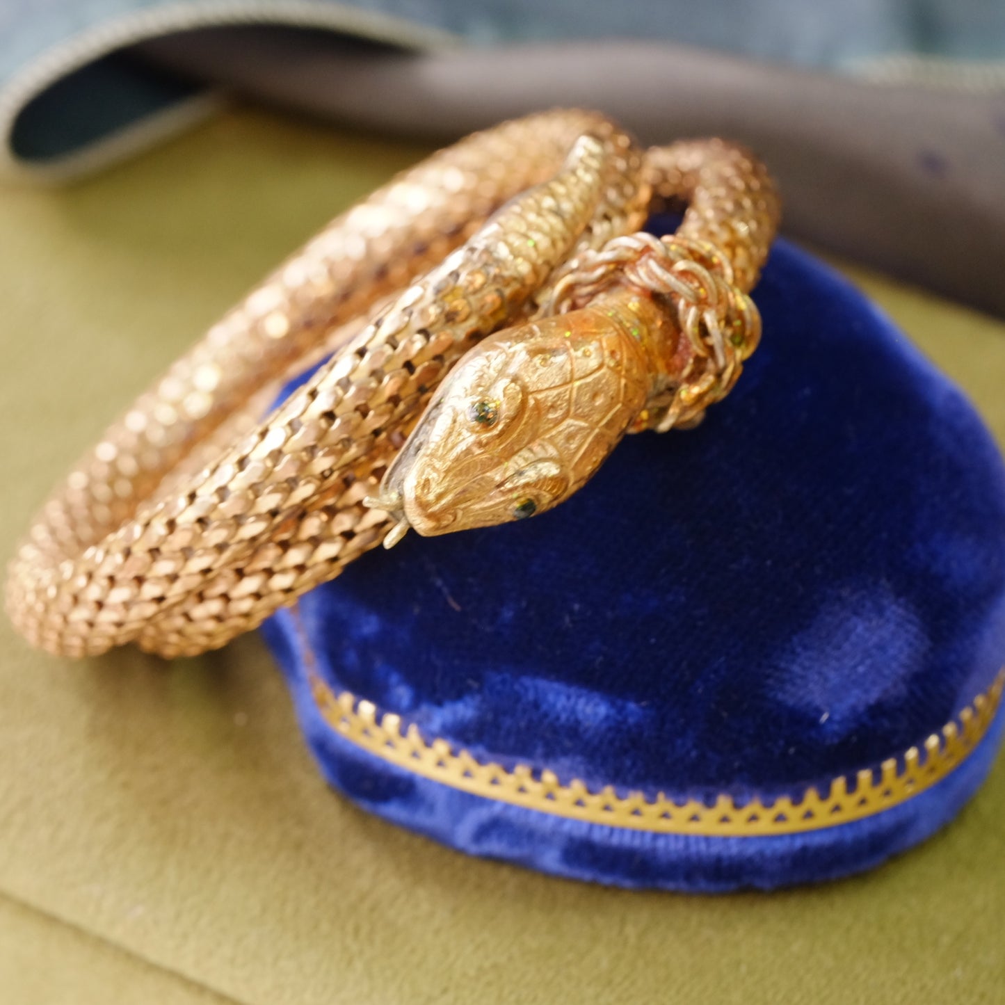 Antique 10K Gold Filled Snake Bracelet