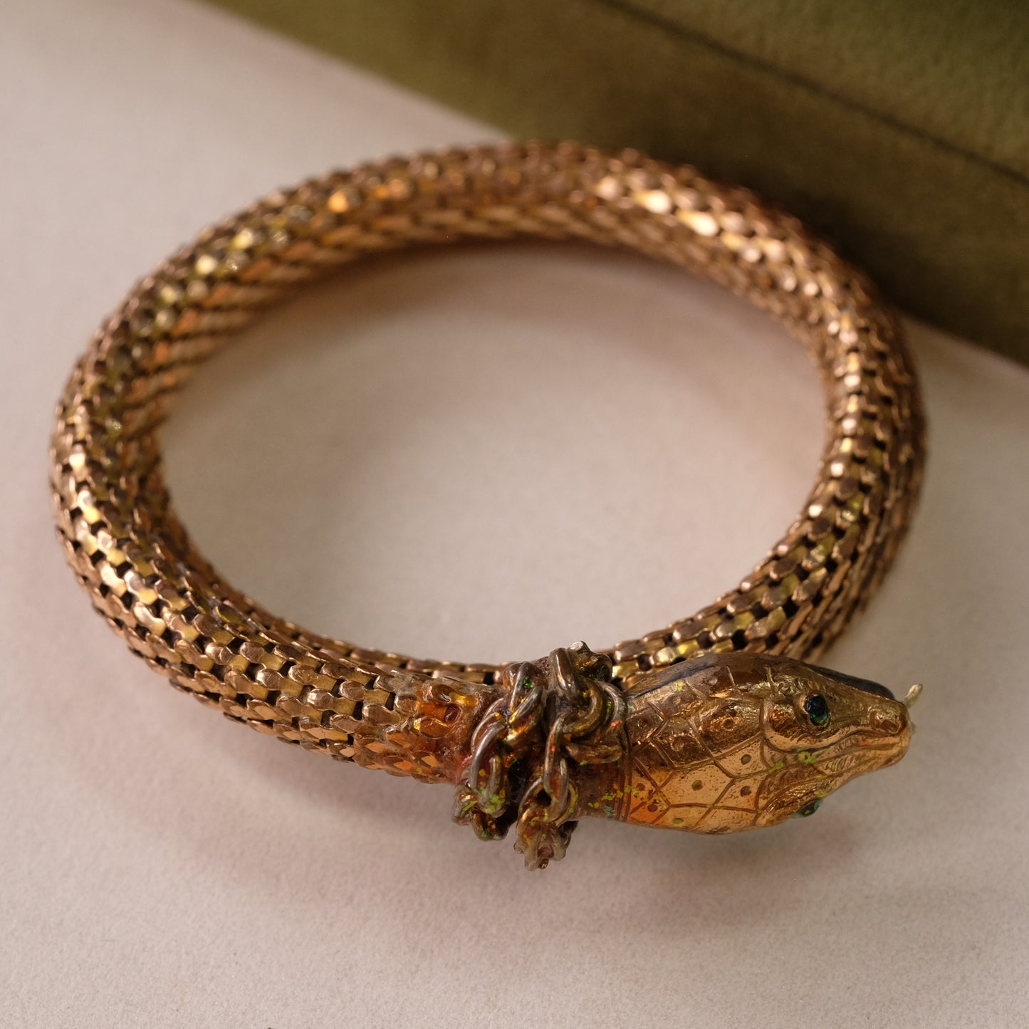 Antique 10K Gold Filled Snake Bracelet