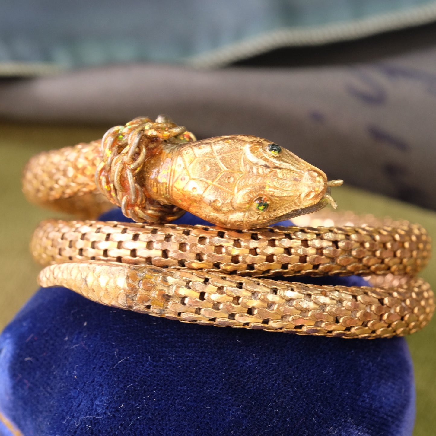 Antique 10K Gold Filled Snake Bracelet