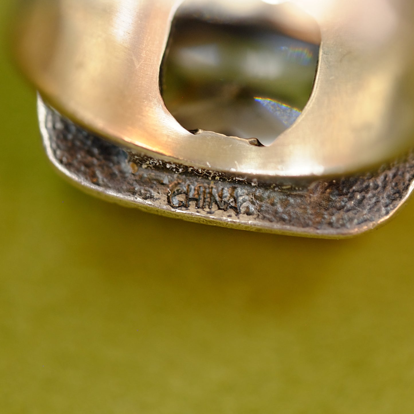 Clear Square Gem Silver Ring