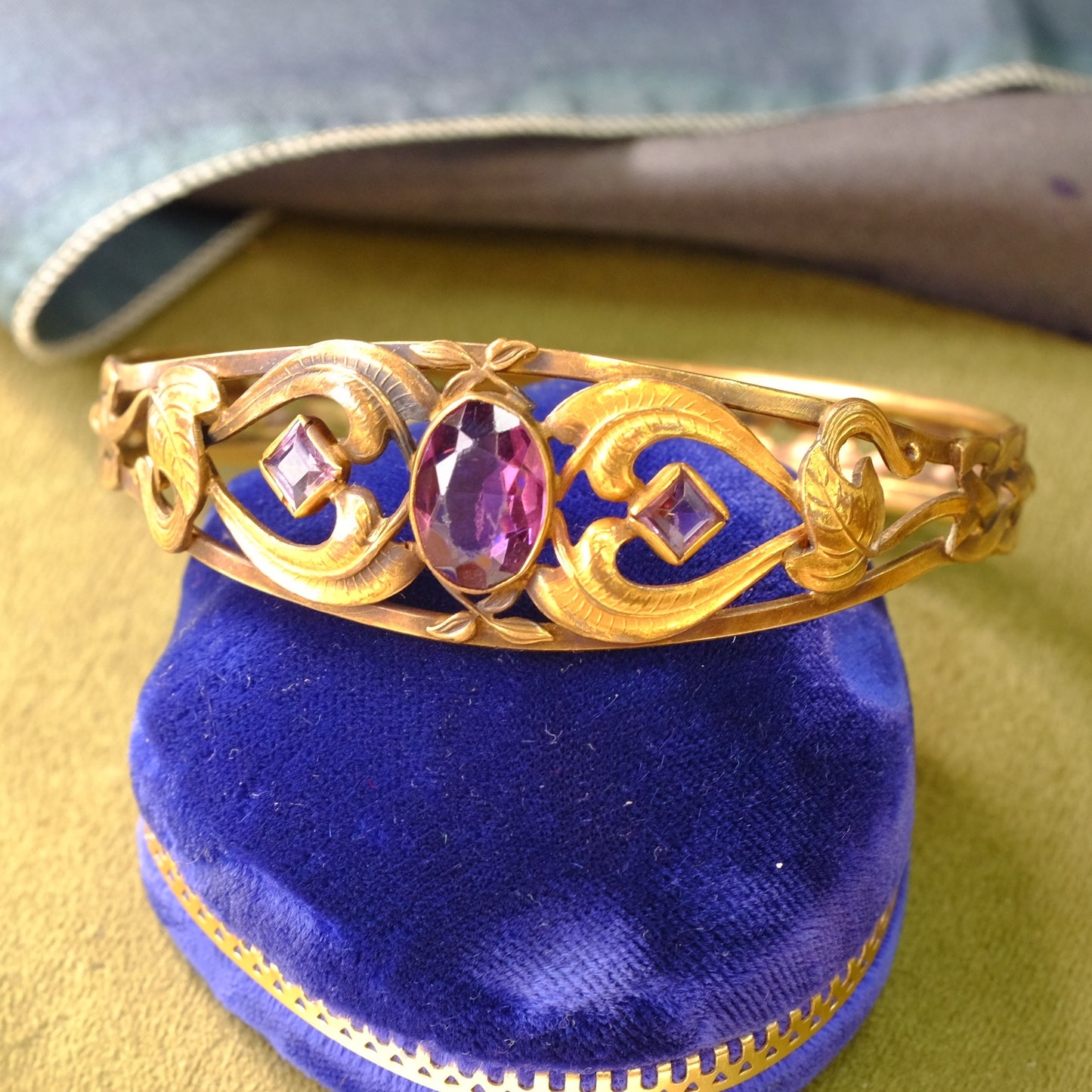 Victorian Gold Filled Lavender Paste Bangle
