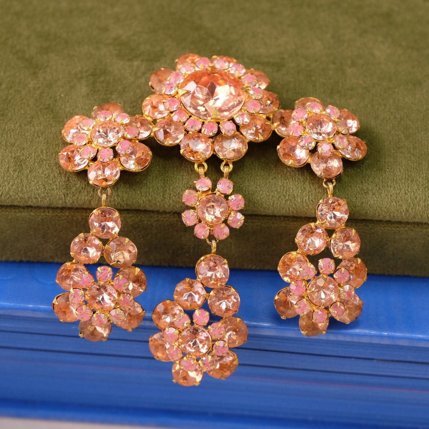 Roger Jean Pierre Pink Dangle Brooch 1950s