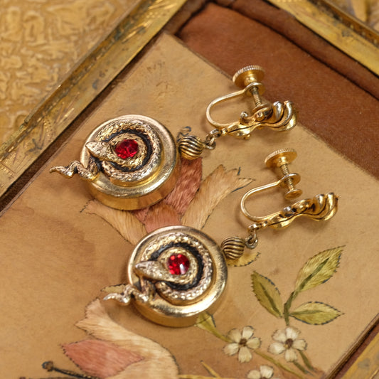 Victorian Revival Snake Earrings