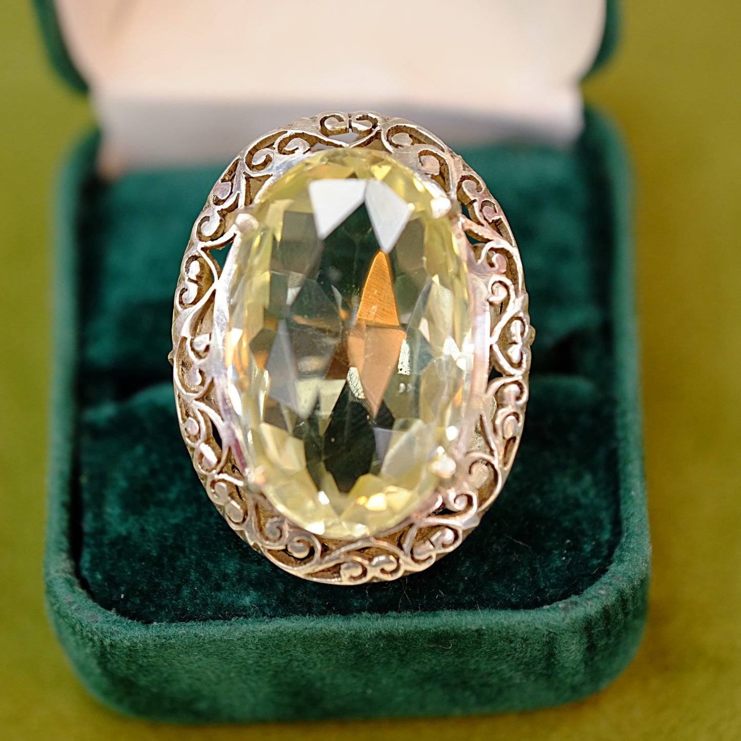 925 Silver Citrine Cocktail Ring