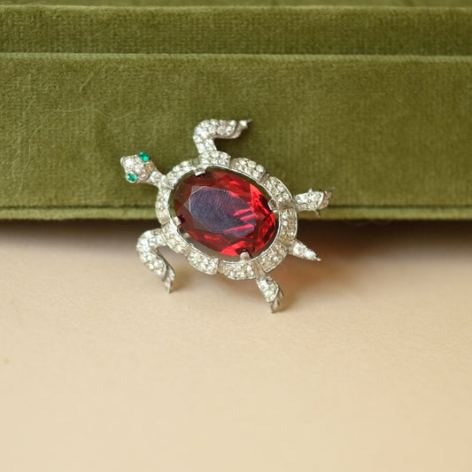 Vintage Trifari Sterling Turtle Brooch 1940s