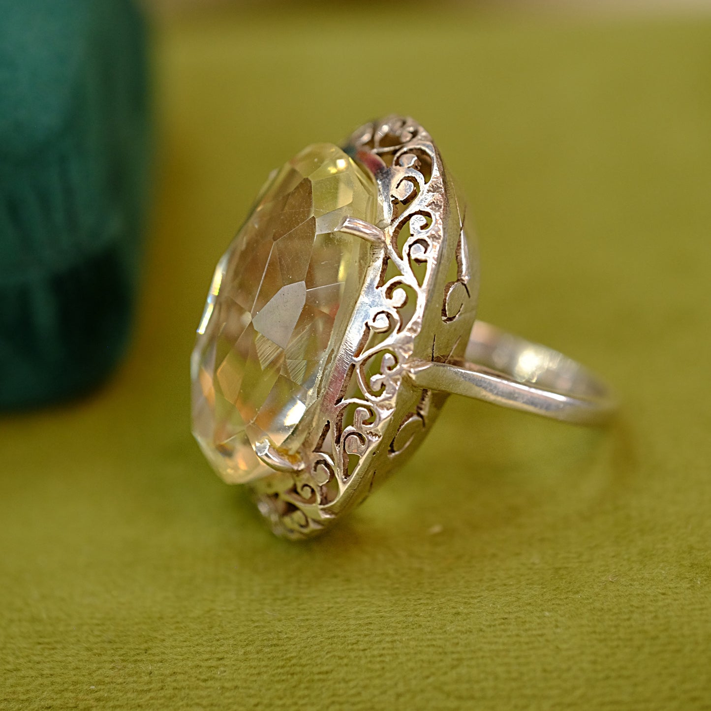 925 Silver Citrine Cocktail Ring