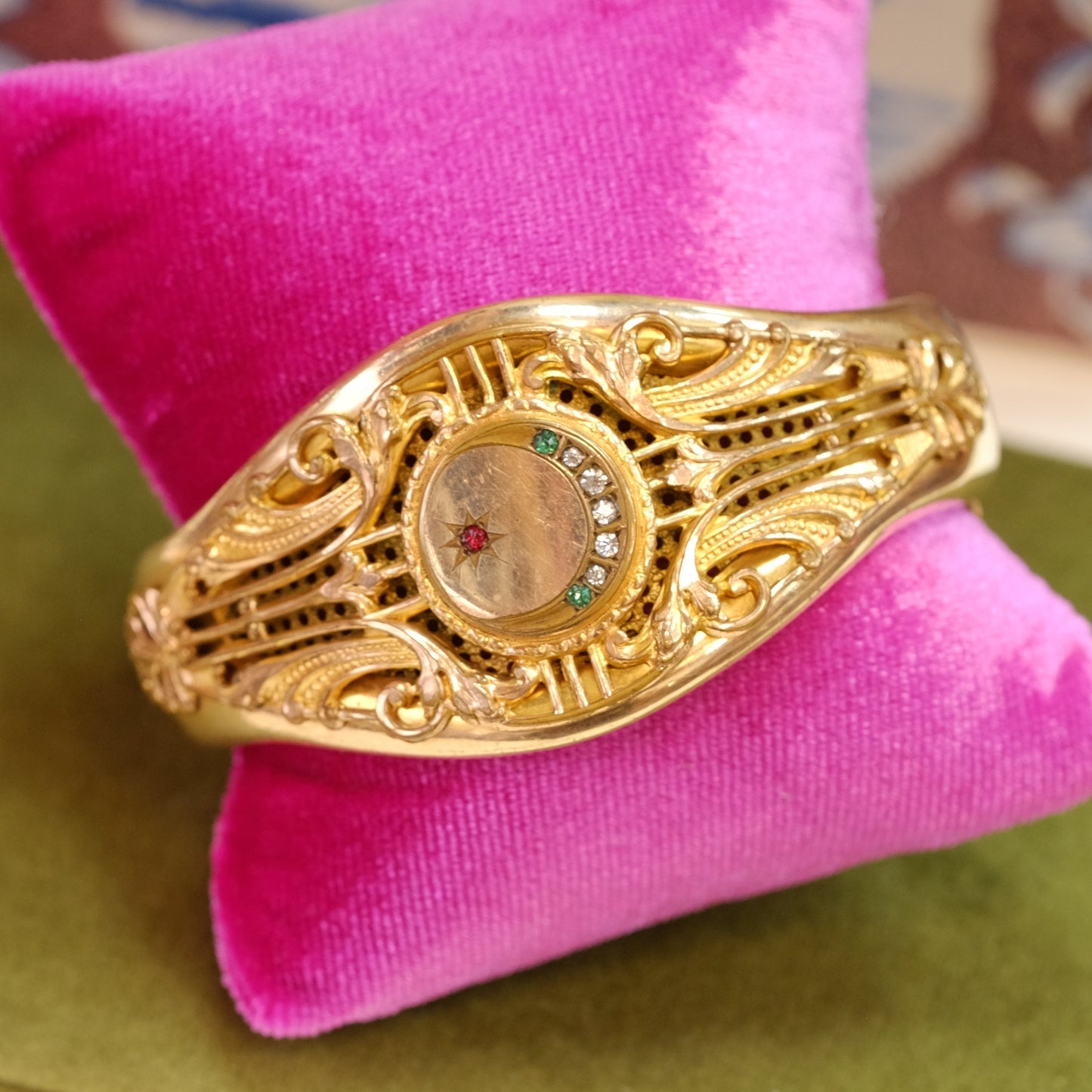 Victorian Gold Filled Crescent Bangle