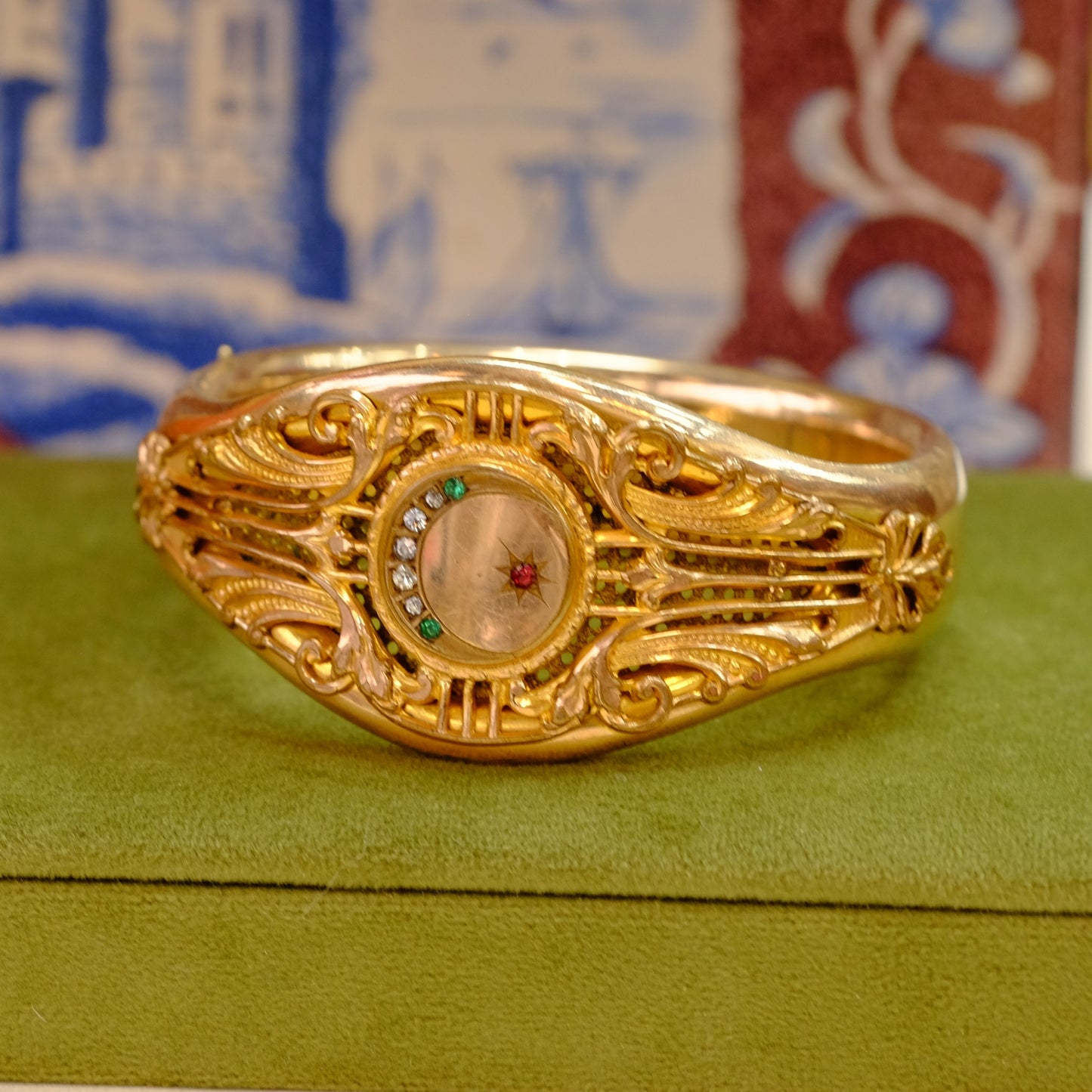 Victorian Gold Filled Crescent Bangle