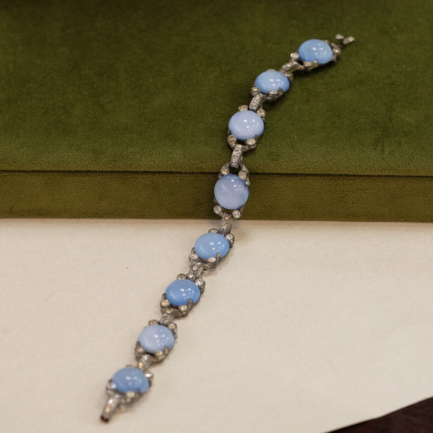 Art Deco Faux Moonstones Bracelet
