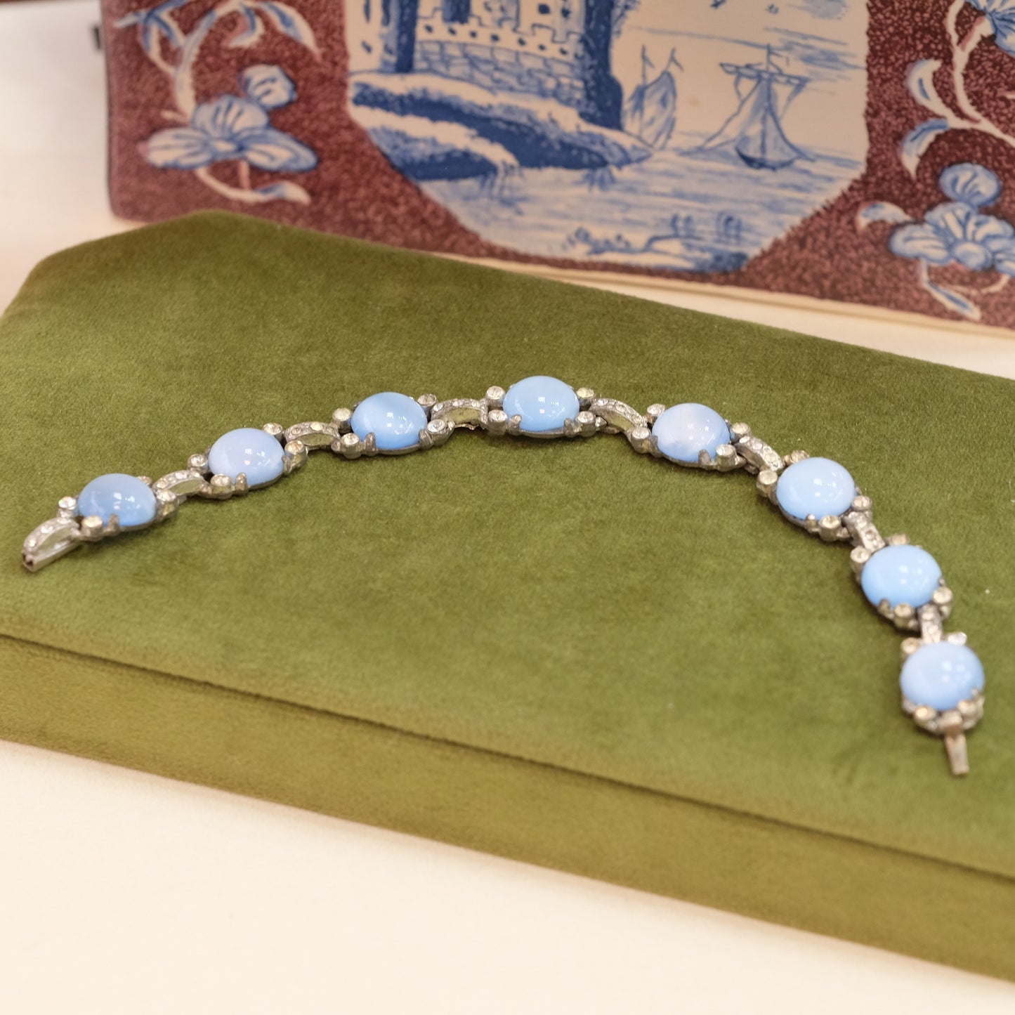 Art Deco Faux Moonstones Bracelet