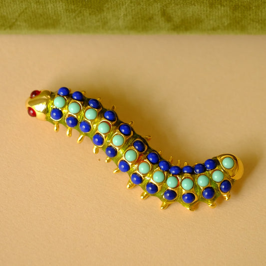 Vintage Kenneth Jay Lane Caterpillar Brooch 1980s