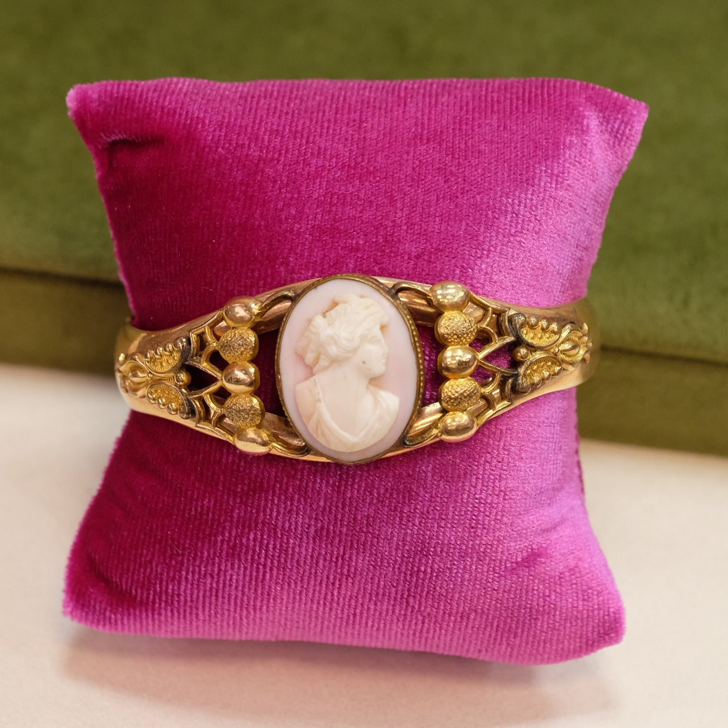 Victorian Gold Filled Bangle with Cameo