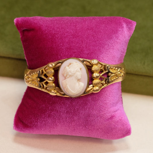 Victorian Gold Filled Bangle with Cameo