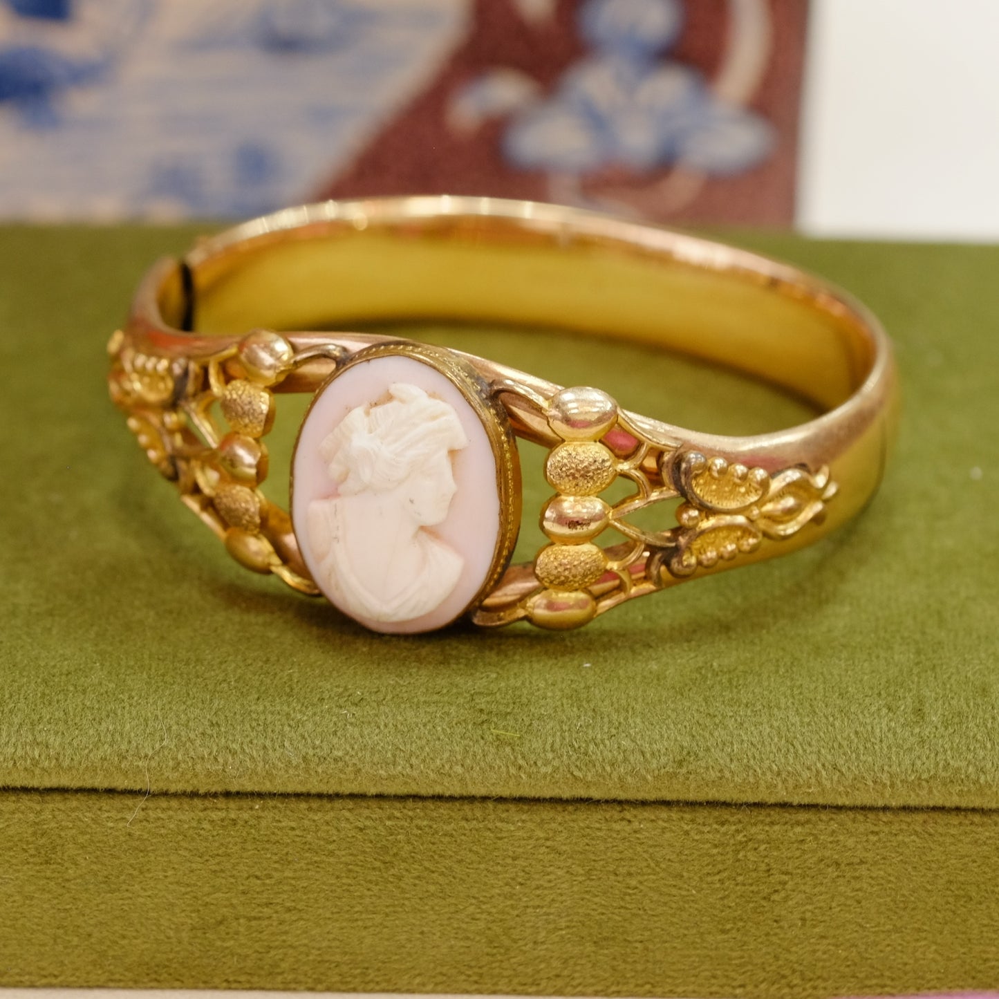 Victorian Gold Filled Bangle with Cameo